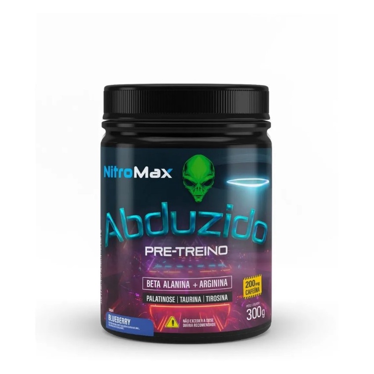 Pré Treino Nitro Max Blueberry 300g Abduzido HF Suplementos Energia Força Foco Máximo Rendimento em Oferta na Shopee