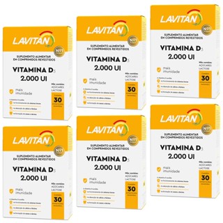 Kit Com 6 Lavitan Vitamina D 2000 UI D3 Cimed Original c/30