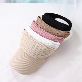 Viseira Sport franzida de tecido ajustável, confortável e leve viseira de proteção ao sol caminhada e corrida em Oferta na Shopee