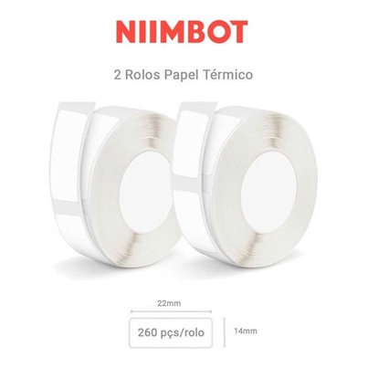 2 Rolos Papel Etiqueta Niimbot D110 D101 D11 14x22mm (520un)