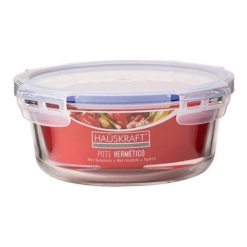 Pote De Vidro Redondo Tampa Hermética 580ML Alimentos