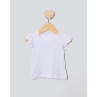 Blusa Bebê Com Babados Detalhe Em Glitter Branco