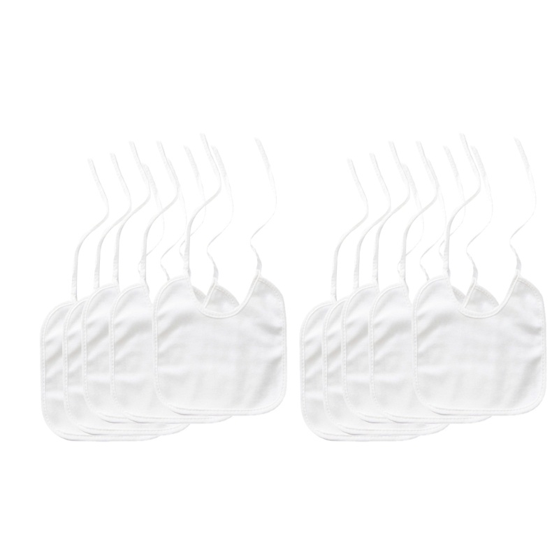 Estone 10 Peças Babadores Bebê Branco Para Pintura Conjunto