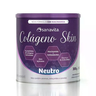 Suplemento Em Pó Colágeno Skin Neutro Lata 300g Sanavita