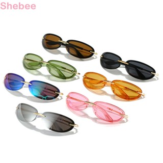 LUCKY-SHEBEE Y2K Óculos De Sol Retangulares , Sem Borda UV400 Sports Driving Shades , Vintage Candy Color Wrap Around Blue Green Sun Glasses for Women & Men