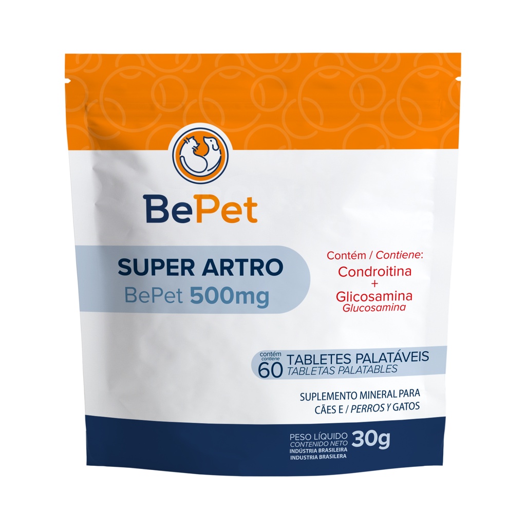 Condroitina Regenerador Articular Super Artro Bepet 500mg 60gr