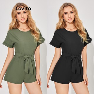 Lovito Macacão com Babados para Mulheres LBE04109 (Multicolorido)