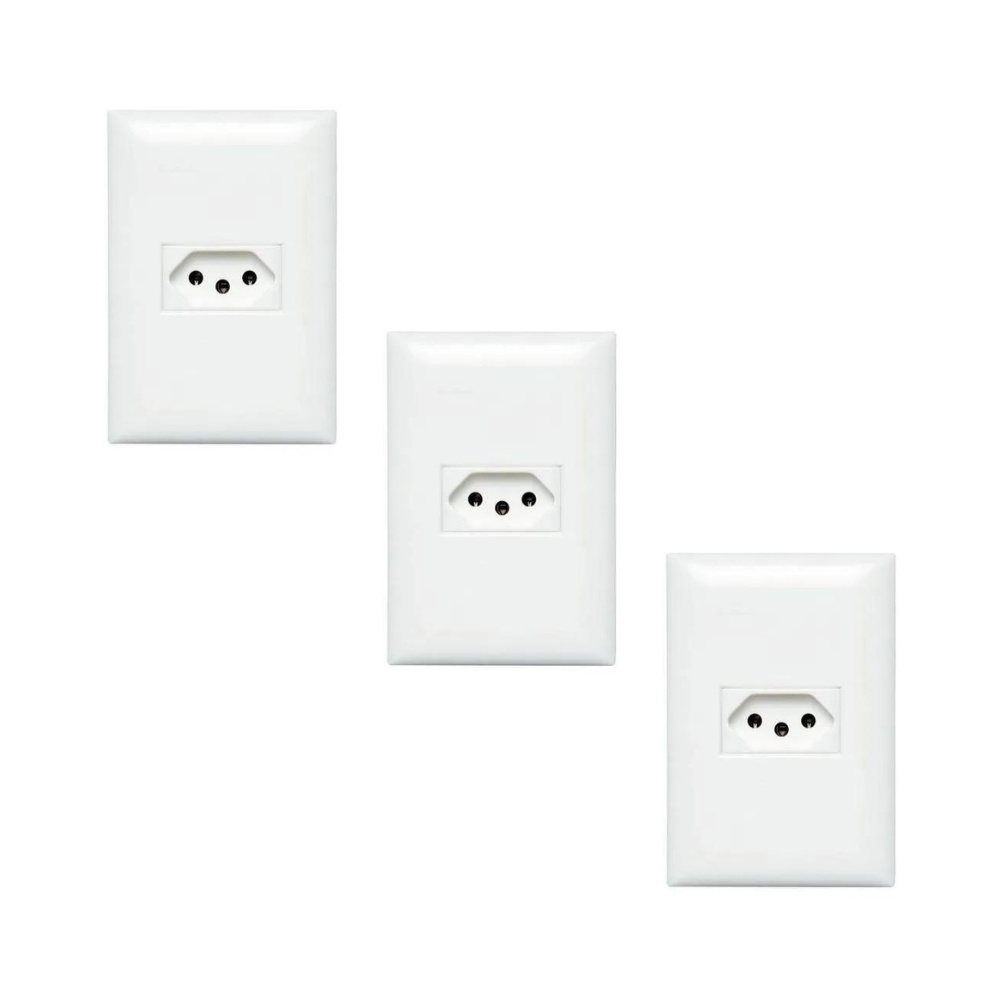 Kit 3 Conjunto Montado 4x2 Tomada Branc Thesi Bticino M5A65S