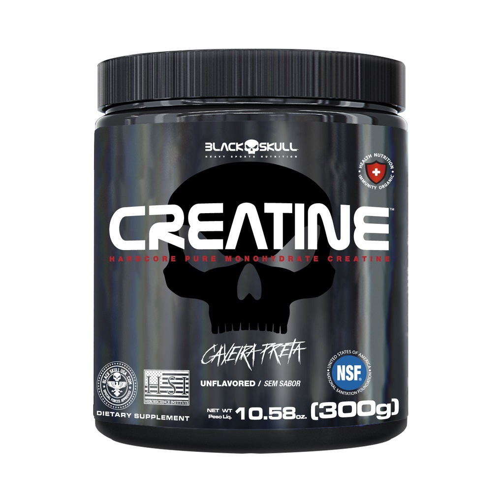 Creatina - Creatine Monohidratada 300g - Black Skull