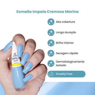 Esmaltes Tons Cor Azul Impala 7,5Ml 1 Unidade Diversas coleções