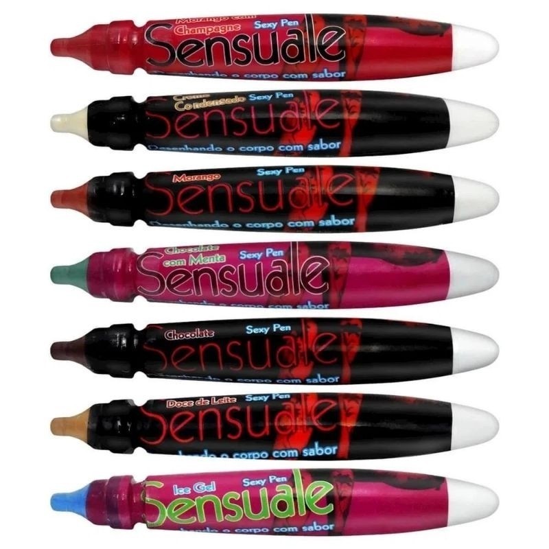 Kit com 3 Canetas Comestível Beijável SEXY PEN Sensuale - SEX SHOP em Oferta na Shopee