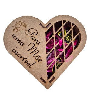 10 Caixa Coração PARA UMA MÃE INCRÍVEL MDF feliz dia das mães em Oferta na Shopee