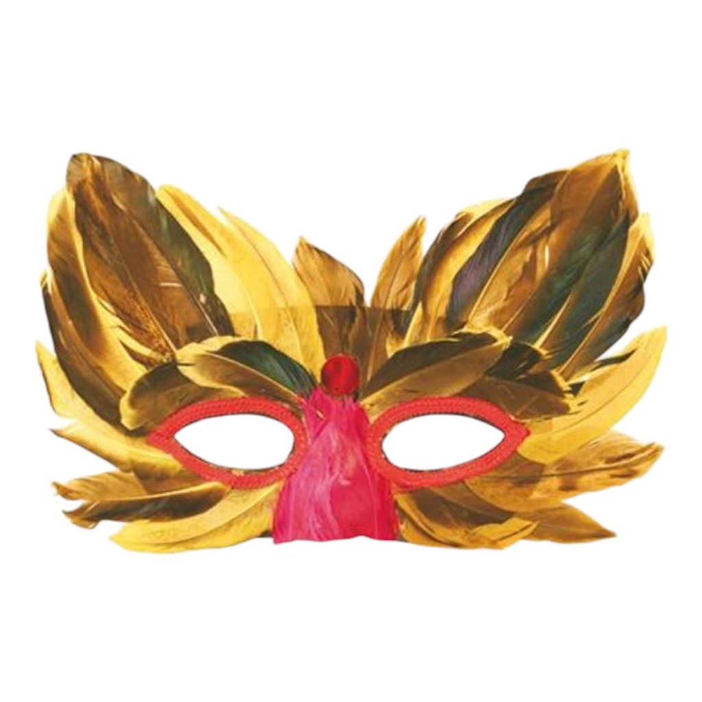 Máscara para Festa com Penas Carnaval Baile Fantasia Máscara Decorativa Acessório Divertido