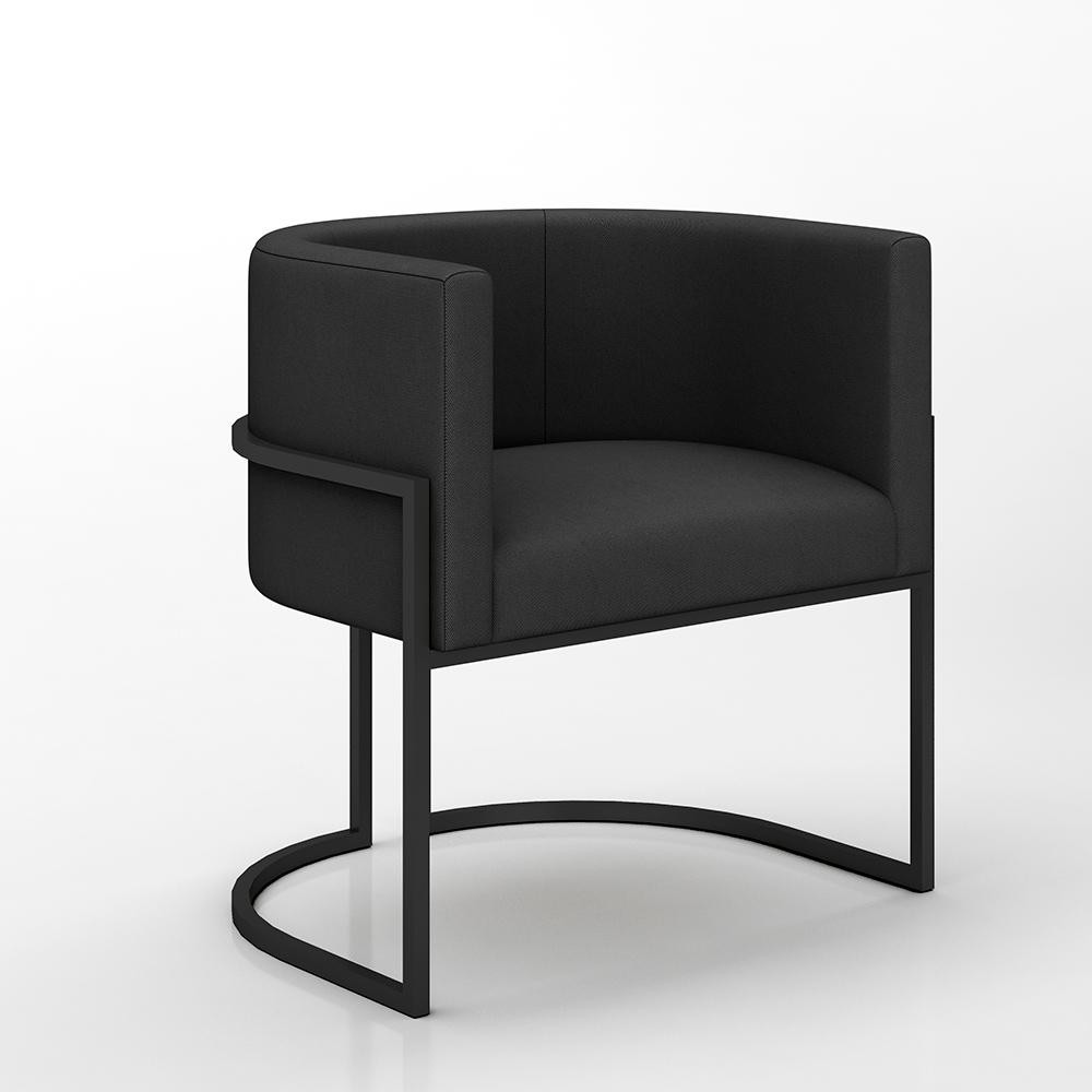 Poltrona Estofada Oregon Preto Fosco/suede Preto - M. Arapongas - Home & Living