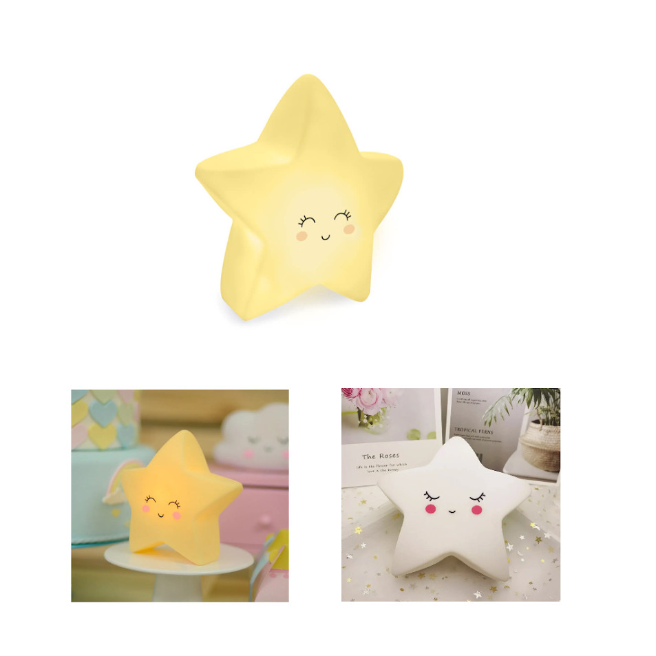 Abajur Infantil Estrela De Led Luminária C/ Bateria Inclusa