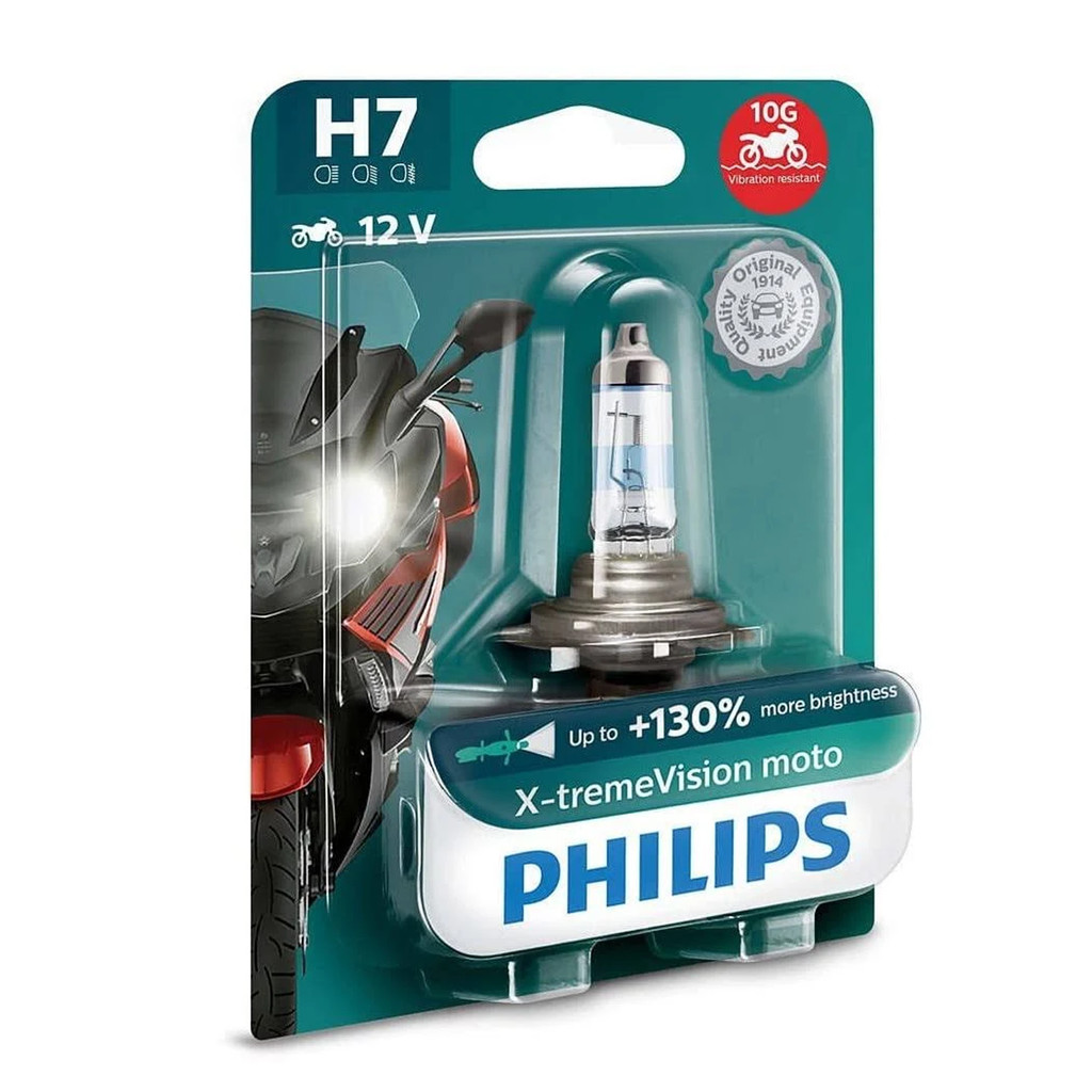 Lâmpada Philips Xtreme Vision Moto 3500k 130% + Alcance