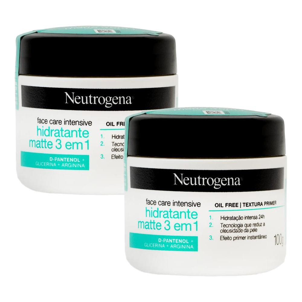 Kit com 2 Hidratante Facial Matte 3 em 1 Neutrogena Face Care Intensive 100g cada em Oferta na Shopee