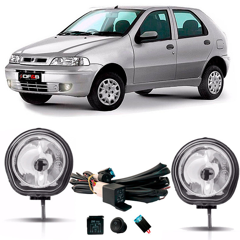 Kit Farol Milha Fiat Palio Fire G2 2001 2002 03 a 07 c/botão