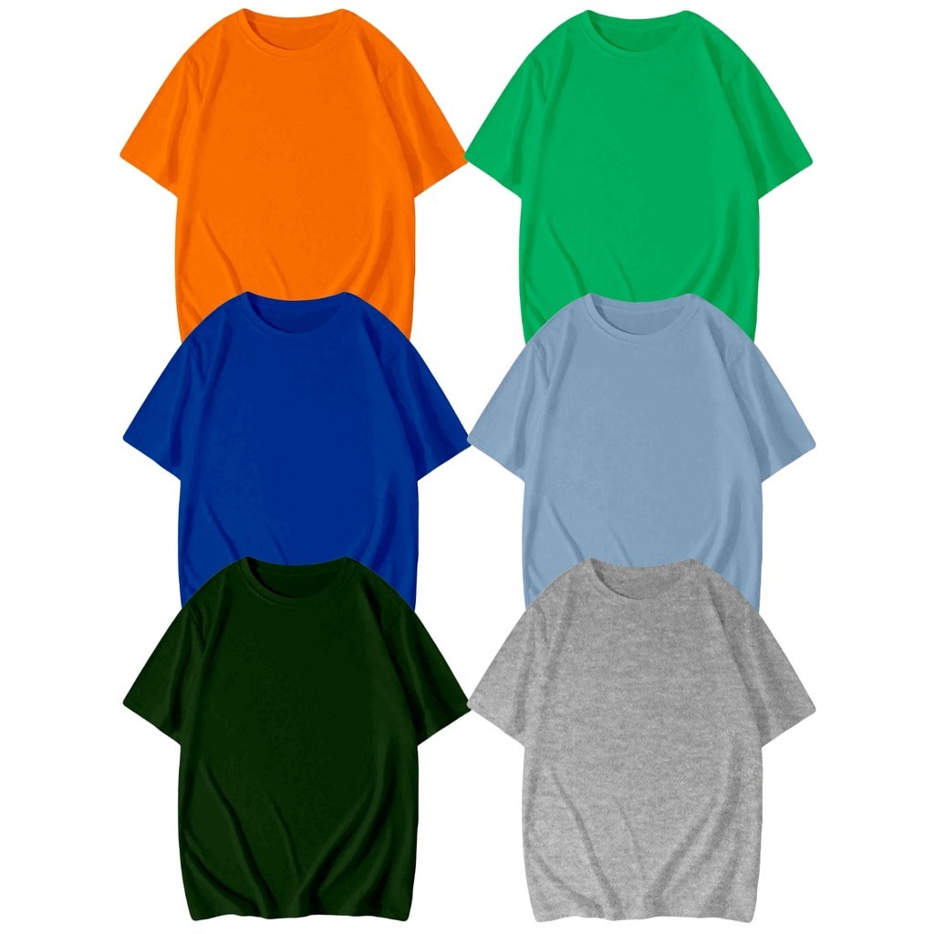 Blusa Oversized Confortavel Camiseta Kit 6 Diversas Lisas Basicas T Shirt Larga Sem Estampa