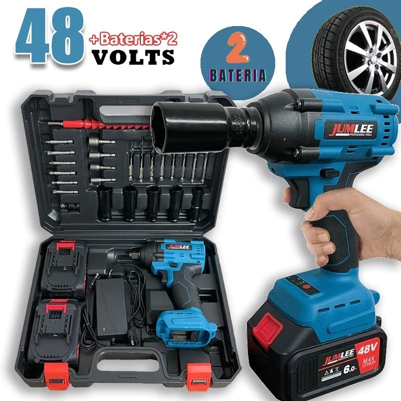 Chave De Impacto Parafusadeira Furadeira 02 Baterias 48v em Oferta na Shopee
