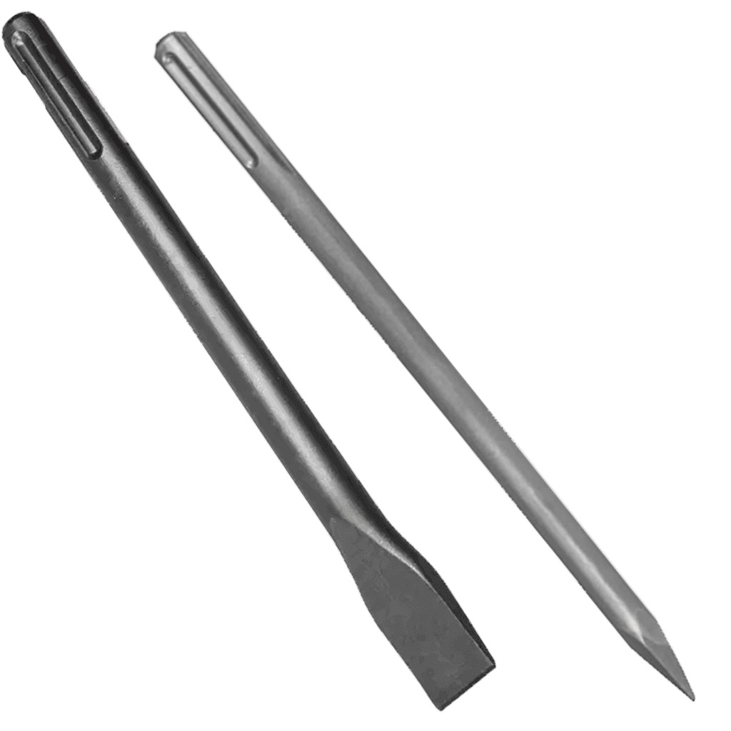 Kit Talhadeira 25X400mm + Ponteiro 18X400mm Encaixe SDS MAX Para Martelo Rompedor Martelete