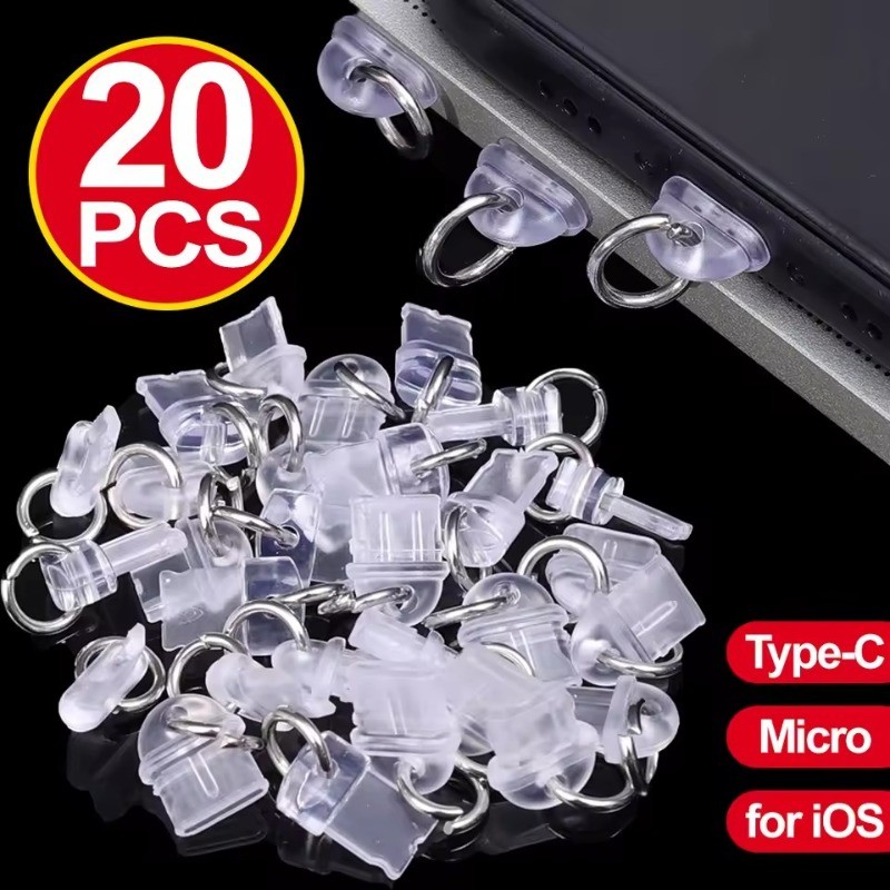 20 Unidades De Plugue De Poeira De Silicone DIY Transparente-Tampas Protetoras Antipoeira-Protetores Contra Porta De Car