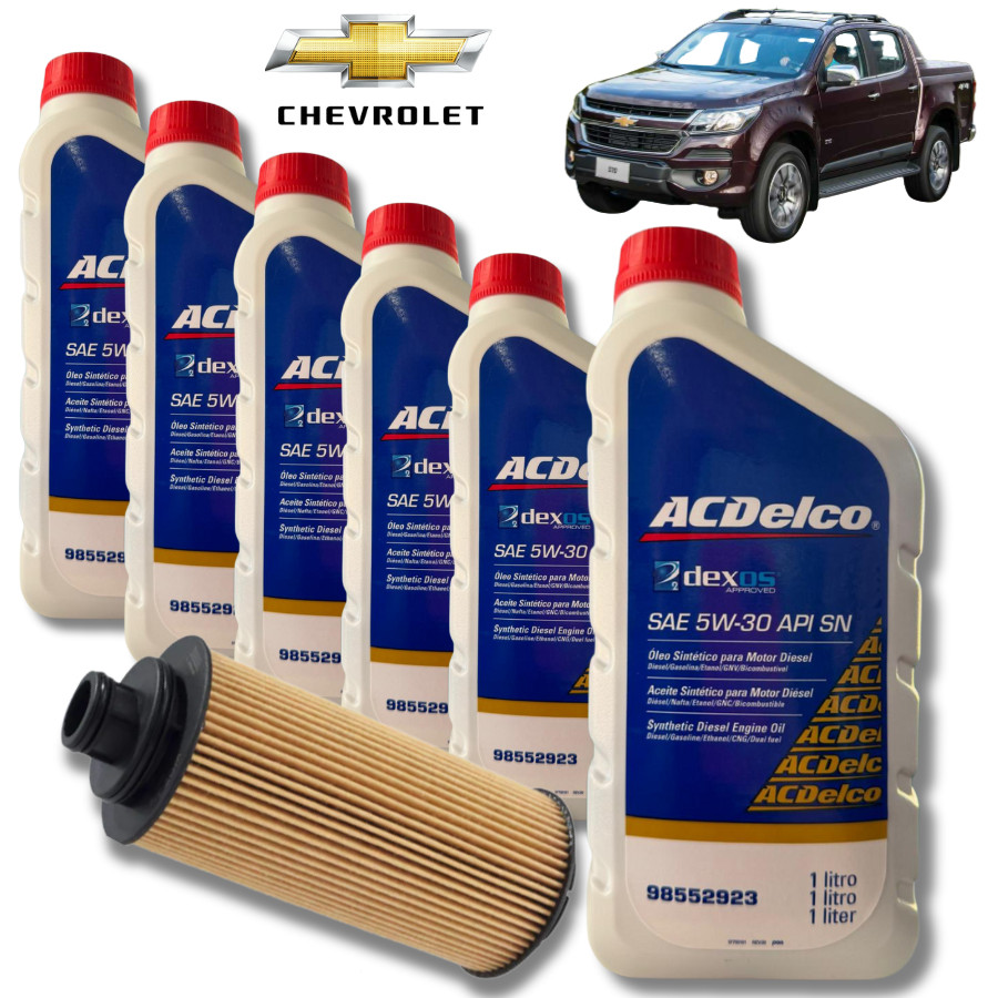 Kit Troca De Óleo Gm 5w30 Dexos 2 Nova S10 Diesel + Filtro