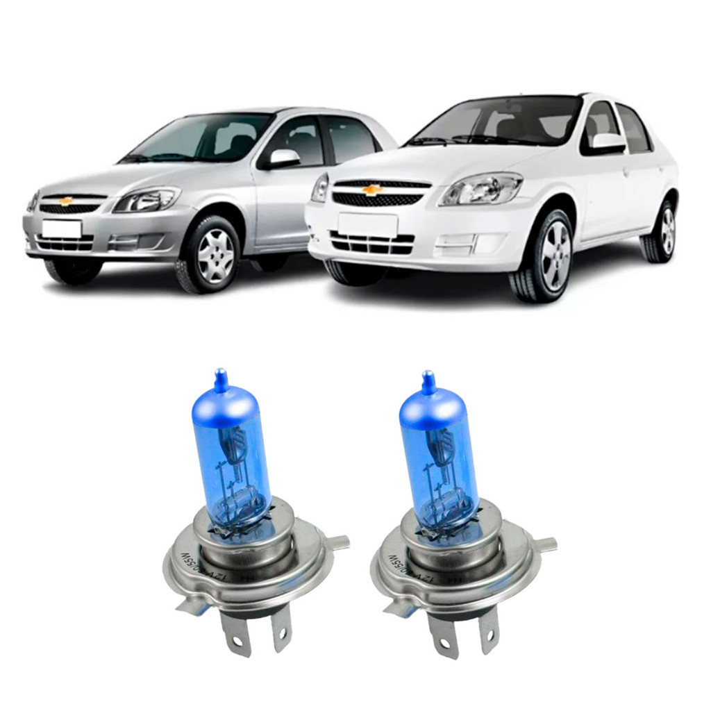 Par de Lâmpadas Super Branca Farol para Chevrolet Prisma 2006 2007 2008 2009 2010 2011 2012 8500k H4 em Oferta na Shopee