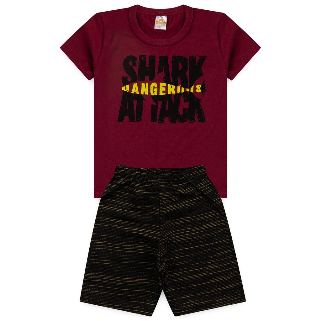 Conjunto Infantil Masculino Shark Tam 1 ao 14 anos