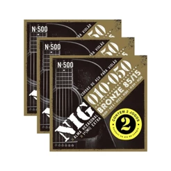 Encordoamento Violão Aço Bronze Nig N500 Kit 6 jogos .010” PR2N500L