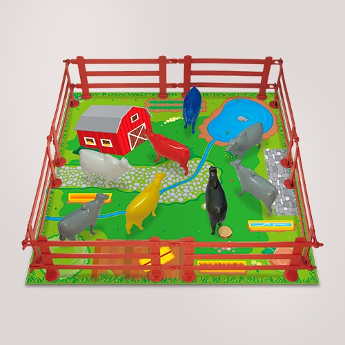 KIT MINHA FAZENDA - 8 BOI, 8 CERCA E CENÁRIO em Oferta na Shopee