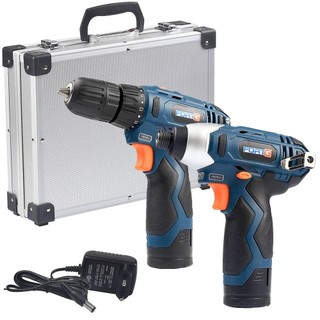 Parafusadeira de Impacto 1/4" Polegadas + Parafusadeira/Furadeira Bateria Bivolt 12V Maleta - FortG em Oferta na Shopee
