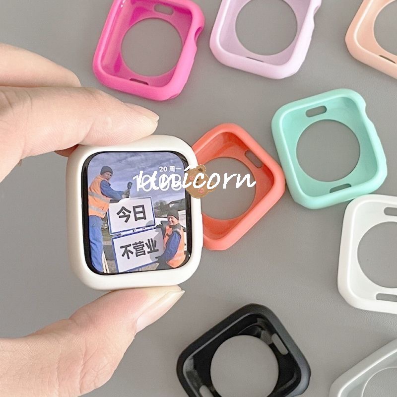 Capa De Silicone Macio Doce Para Apple Watch 11 10 9 8 7 6 Se 5 4 8 Ultra 3/2 45mm 42mm 46mm Proteção Iwatch Série 44mm 