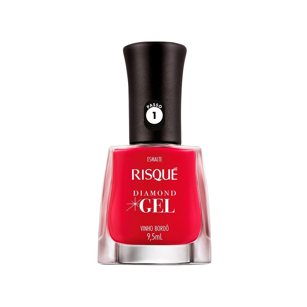 Esmalte Risqué Diamond Gel Cremoso Vinho Bordo em Oferta na Shopee