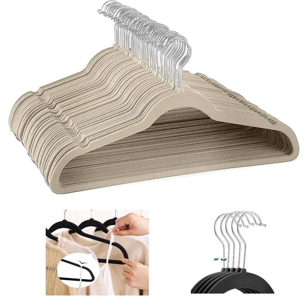 Cabide Veludo Infantil Slim Antideslizante Profissional Luxo