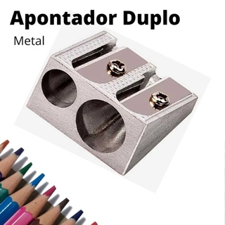 APONTADOR METAL DUPLO ESCOLAR LÁPIS JUMBO CHANFRADO FUTURO em Oferta na Shopee