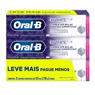 Creme Dental Oral B 3D White Brilliant Fresh 70g Leve 3 Pague 2
