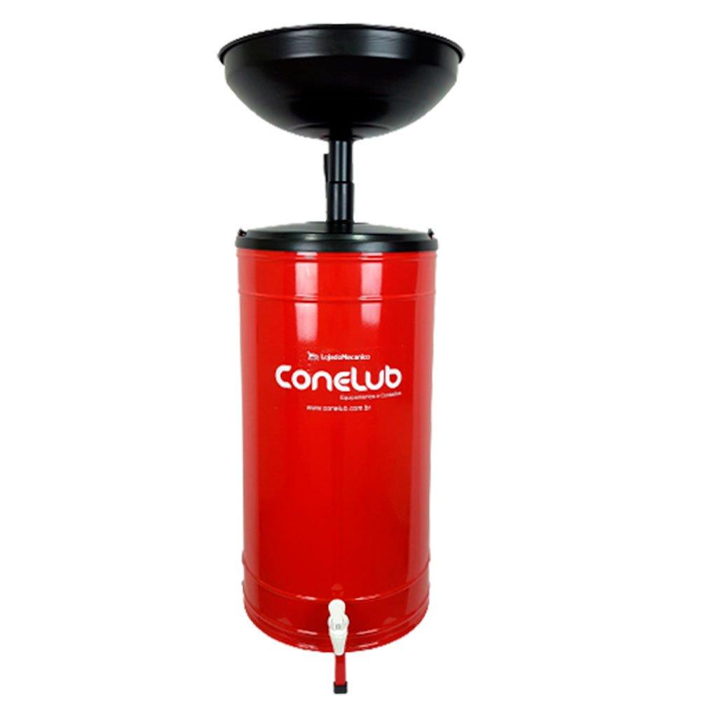 Coletor de Óleo 50 Litros com Rodas Funil Mecânica Oficina - Conelub em Oferta na Shopee