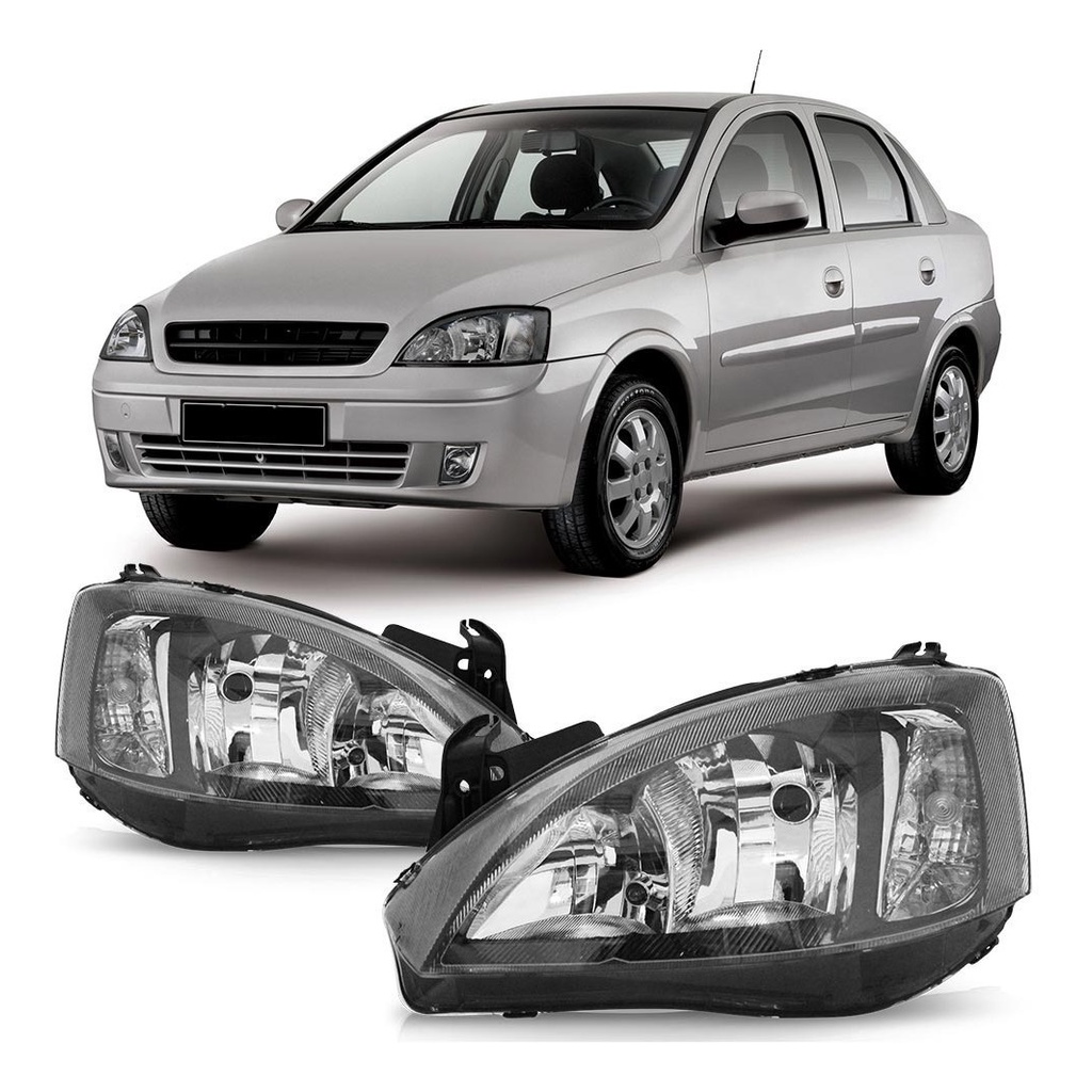 FAROL CORSA 2008/ MONTANA (MASCARA NEGRA) LADO ESQUERDO
