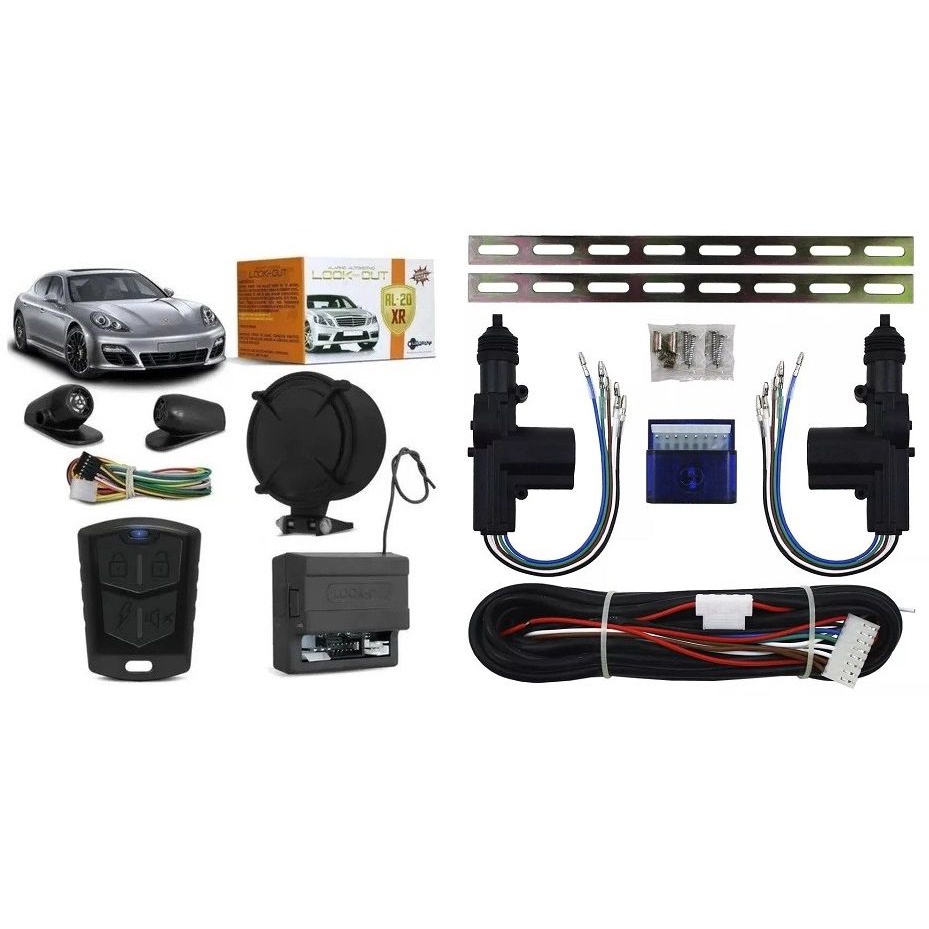 Kit Alarme Automotivo Look Out Al20xr 1 Controle + Trava Elétrica 2P
