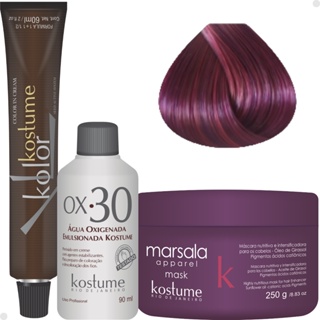 Kit kostume kolor Marsala Roxinho, Mascara + 8.26 + Ox 30 em Oferta na Shopee