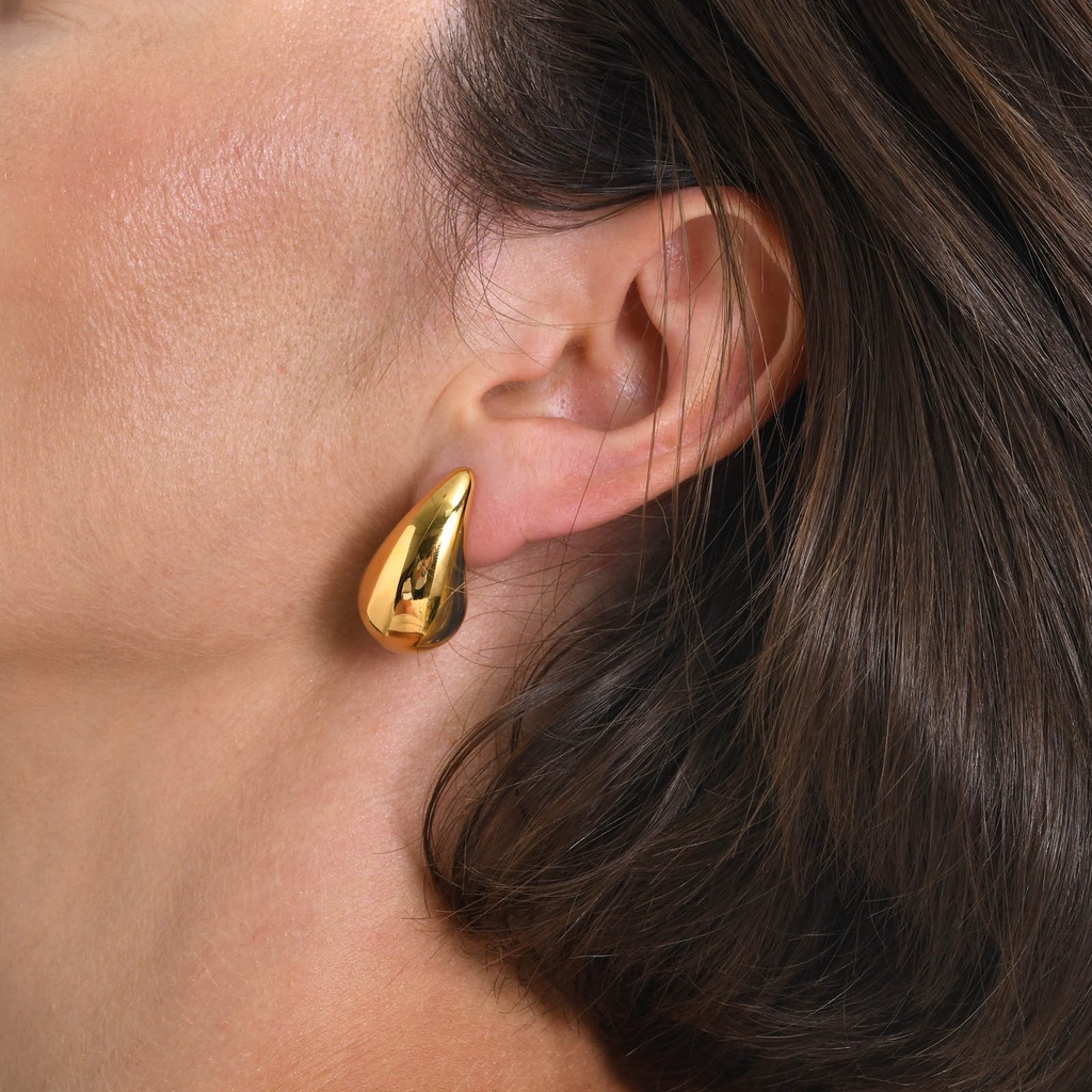 Brincos Vnox Droplet Hollow Stud Para Menina Feminina , Brinco Hipoalergênico De Ouro 18K , Fashion Ins Jewelry