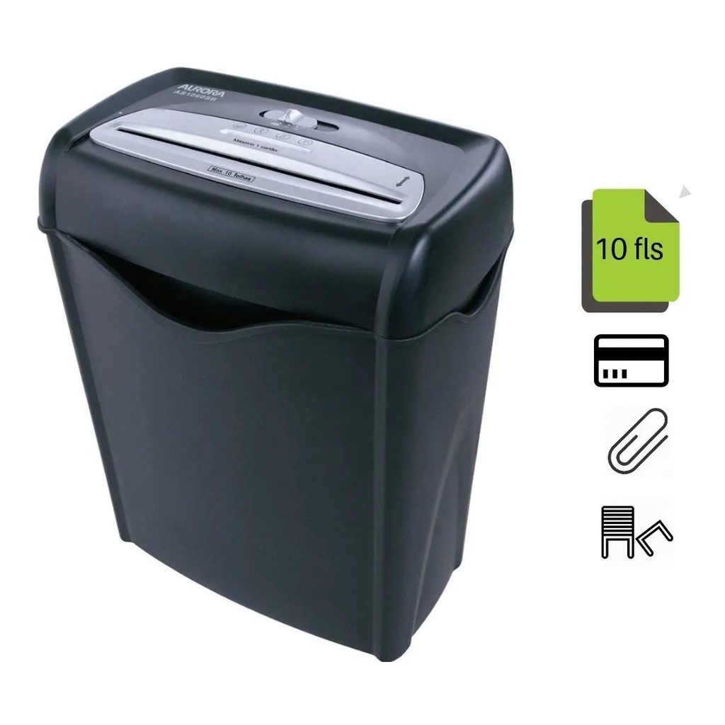 Fragmentadora de Papel Documentos 10 Folhas Cesto AS1060SB