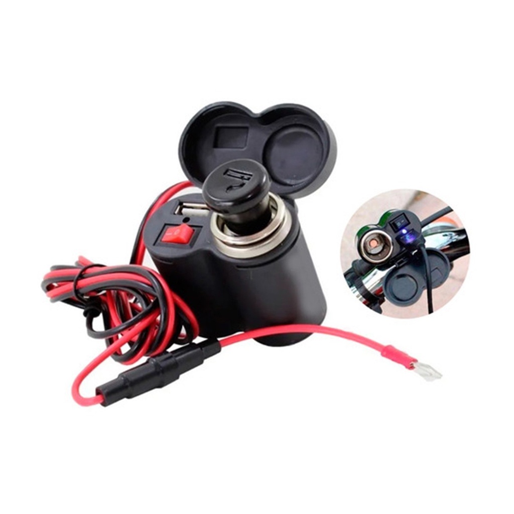Carregador Moto Entrada USB Acendedor Cigarro 12v