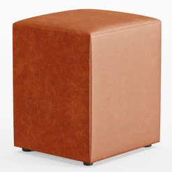 Puff Quadrado Decorativo L02 Sala de Estar Couríssimo Camel - Lyam Decor