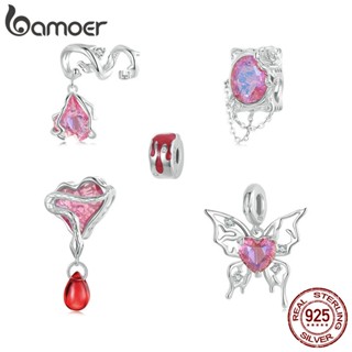 Bamoer 925 Sterling Sliver Charms Pendants Bloody Butterfly Collection Acessórios Para Pulseiras DIY