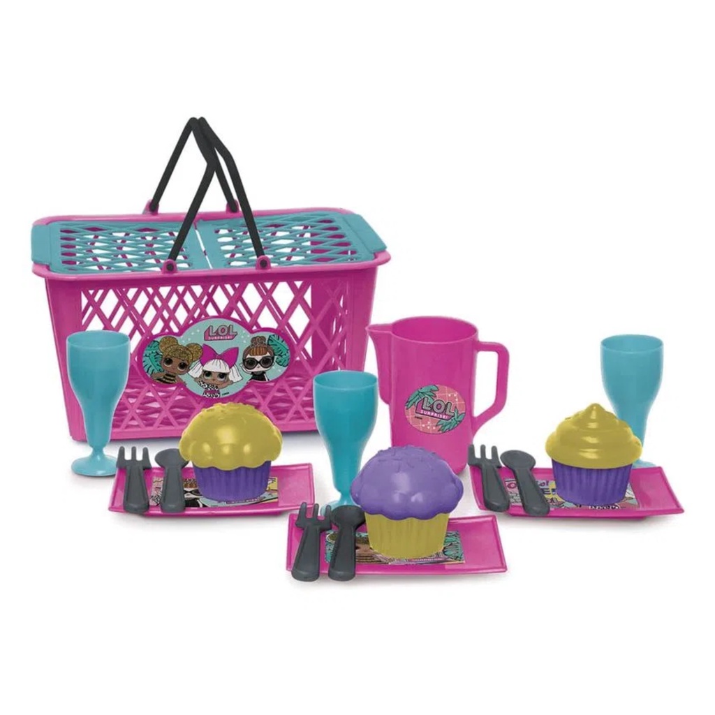Brinquedo Cesta de Pic Nic no Parque LOL Surprise com 16 Peças em Plástico +2 Anos Elka - 1197 em Oferta na Shopee