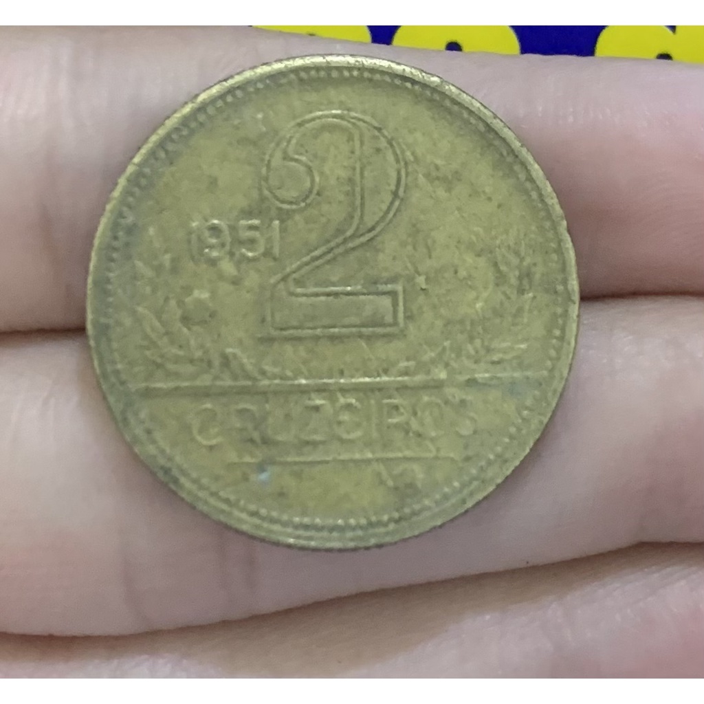 Moeda 2  Cruzeiros 1951 Repulblica do Brasil
