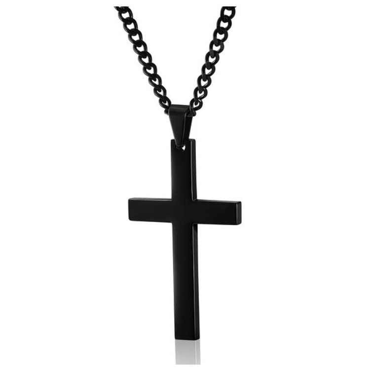 Novo Simplicidade Colar Pingente Cruz Brilhante Para Homens Crucifixo Jesus Colares Religiosos Acessórios De Jóias Diárias Masculinas