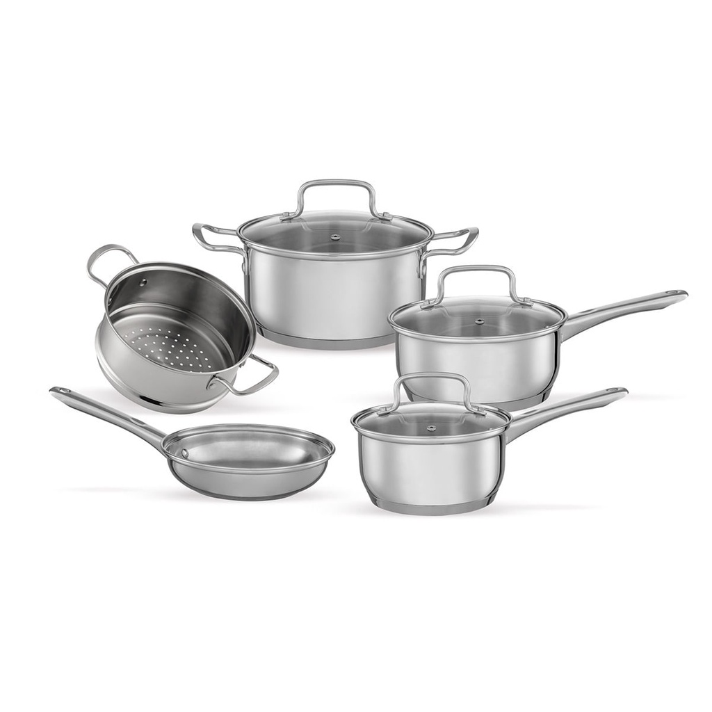 Jogo de Panelas 4 e 5 Peças Brinox Jasmin - Aço Inox Fundo Triplo com Indução